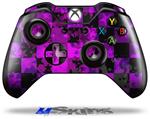 Decal Skin Wrap fits Microsoft XBOX One Wireless Controller Purple Star Checkerboard