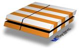 Vinyl Decal Skin Wrap compatible with Sony PlayStation 4 Original Console Psycho Stripes Orange and White (PS4 NOT INCLUDED)