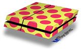 Vinyl Decal Skin Wrap compatible with Sony PlayStation 4 Original Console Kearas Polka Dots Pink And Yellow (PS4 NOT INCLUDED)