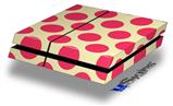 Vinyl Decal Skin Wrap compatible with Sony PlayStation 4 Original Console Kearas Polka Dots Pink On Cream (PS4 NOT INCLUDED)