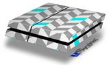 Vinyl Decal Skin Wrap compatible with Sony PlayStation 4 Original Console Chevrons Gray And Aqua (PS4 NOT INCLUDED)