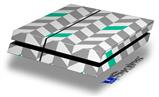 Vinyl Decal Skin Wrap compatible with Sony PlayStation 4 Original Console Chevrons Gray And Turquoise (PS4 NOT INCLUDED)