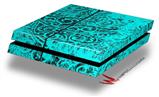 Vinyl Decal Skin Wrap compatible with Sony PlayStation 4 Original Console Folder Doodles Neon Teal (PS4 NOT INCLUDED)