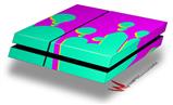 Vinyl Decal Skin Wrap compatible with Sony PlayStation 4 Original Console Drip Teal Pink Yellow (PS4 NOT INCLUDED)