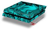 Vinyl Decal Skin Wrap compatible with Sony PlayStation 4 Original Console Liquid Metal Chrome Neon Teal (PS4 NOT INCLUDED)