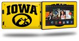 Iowa Hawkeyes Tigerhawk Oval 01 Black on Gold - Decal Style Skin fits 2013 Amazon Kindle Fire HD 7 inch