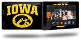 Iowa Hawkeyes Tigerhawk Oval 01 Gold on Black - Decal Style Skin fits 2013 Amazon Kindle Fire HD 7 inch