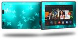Bokeh Butterflies Neon Teal - Decal Style Skin fits 2013 Amazon Kindle Fire HD 7 inch