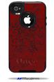Folder Doodles Red Dark - Decal Style Vinyl Skin fits Otterbox Commuter iPhone4/4s Case (CASE SOLD SEPARATELY)