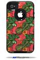 Famingos and Flowers Coral - Decal Style Vinyl Skin fits Otterbox Commuter iPhone4/4s Case (CASE SOLD SEPARATELY)