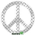Diamond Plate Metal - Peace Sign Car Window Decal 6 x 6 inches