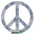 Victorian Design Blue - Peace Sign Car Window Decal 6 x 6 inches