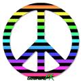 Stripes Rainbow - Peace Sign Car Window Decal 6 x 6 inches