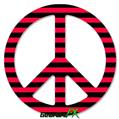 Stripes Red - Peace Sign Car Window Decal 6 x 6 inches