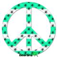 Kearas Daisies Stripe Sea Foam - Peace Sign Car Window Decal 6 x 6 inches