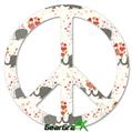 Elephant Love - Peace Sign Car Window Decal 6 x 6 inches