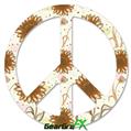 Flowers Pattern 19 - Peace Sign Car Window Decal 6 x 6 inches