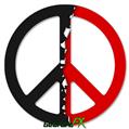 Ripped Colors Black Red - Peace Sign Car Window Decal 6 x 6 inches