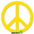 Solids Collection Yellow - Peace Sign Car Window Decal 6 x 6 inches