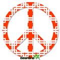 Boxed Red - Peace Sign Car Window Decal 6 x 6 inches