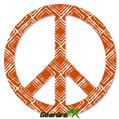 Wavey Burnt Orange - Peace Sign Car Window Decal 6 x 6 inches