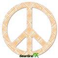 Wavey Peach - Peace Sign Car Window Decal 6 x 6 inches