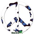 Butterflies Blue - Peace Sign Car Window Decal 6 x 6 inches