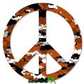 WraptorCamo Digital Camo Burnt Orange - Peace Sign Car Window Decal 6 x 6 inches