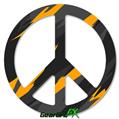 Jagged Camo Orange - Peace Sign Car Window Decal 6 x 6 inches