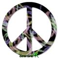 Neon Swoosh on Black - Peace Sign Car Window Decal 6 x 6 inches