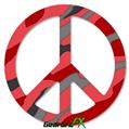 Camouflage Red - Peace Sign Car Window Decal 6 x 6 inches