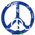 Love and Peace Blue - Peace Sign Car Window Decal 6 x 6 inches