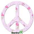 Flamingos on Pink - Peace Sign Car Window Decal 6 x 6 inches