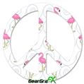 Flamingos on White - Peace Sign Car Window Decal 6 x 6 inches
