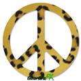 Leopard Skin - Peace Sign Car Window Decal 6 x 6 inches