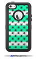 Kearas Daisies Stripe Sea Foam - Decal Style Vinyl Skin fits Otterbox Defender iPhone 5C Case (CASE SOLD SEPARATELY)