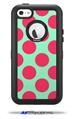 Kearas Polka Dots Pink And Blue - Decal Style Vinyl Skin fits Otterbox Defender iPhone 5C Case (CASE SOLD SEPARATELY)