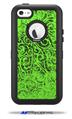 Folder Doodles Neon Green - Decal Style Vinyl Skin fits Otterbox Defender iPhone 5C Case (CASE SOLD SEPARATELY)