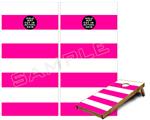 Cornhole Game Board Vinyl Skin Wrap Kit - Psycho Stripes Hot Pink and White fits 24x48 game boards (GAMEBOARDS NOT INCLUDED)