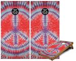Cornhole Game Board Vinyl Skin Wrap Kit - Tie Dye Peace Sign 105 fits 24x48 game boards (GAMEBOARDS NOT INCLUDED)