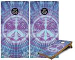 Cornhole Game Board Vinyl Skin Wrap Kit - Tie Dye Peace Sign 106 fits 24x48 game boards (GAMEBOARDS NOT INCLUDED)
