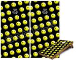 Cornhole Game Board Vinyl Skin Wrap Kit - Smileys on Black fits 24x48 game boards (GAMEBOARDS NOT INCLUDED)