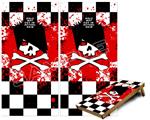 Cornhole Game Board Vinyl Skin Wrap Kit - Emo Skull 5 fits 24x48 game boards (GAMEBOARDS NOT INCLUDED)