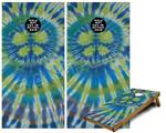 Cornhole Game Board Vinyl Skin Wrap Kit - Tie Dye Peace Sign Swirl fits 24x48 game boards (GAMEBOARDS NOT INCLUDED)