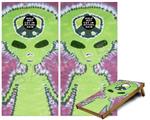 Cornhole Game Board Vinyl Skin Wrap Kit - Phat Dyes - Alien - 100 fits 24x48 game boards (GAMEBOARDS NOT INCLUDED)