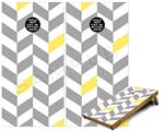Cornhole Game Board Vinyl Skin Wrap Kit - Chevrons Gray And Yellow fits 24x48 game boards (GAMEBOARDS NOT INCLUDED)