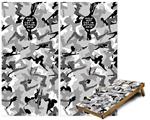 Cornhole Game Board Vinyl Skin Wrap Kit - Sexy Girl Silhouette Camo Gray fits 24x48 game boards (GAMEBOARDS NOT INCLUDED)