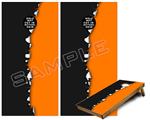 Cornhole Game Board Vinyl Skin Wrap Kit - Ripped Colors Black Orange fits 24x48 game boards (GAMEBOARDS NOT INCLUDED)