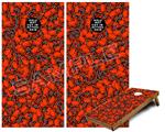Cornhole Game Board Vinyl Skin Wrap Kit - Scattered Skulls Red fits 24x48 game boards (GAMEBOARDS NOT INCLUDED)