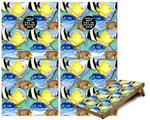 Cornhole Game Board Vinyl Skin Wrap Kit - Tropical Fish 01 Seafoam Green fits 24x48 game boards (GAMEBOARDS NOT INCLUDED)